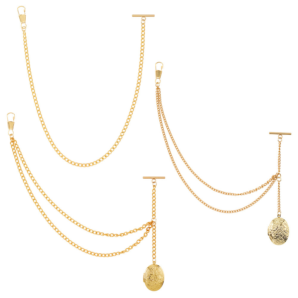Men Accessories Locket - 3가지 스타일의 황동 포켓 시계 체인,