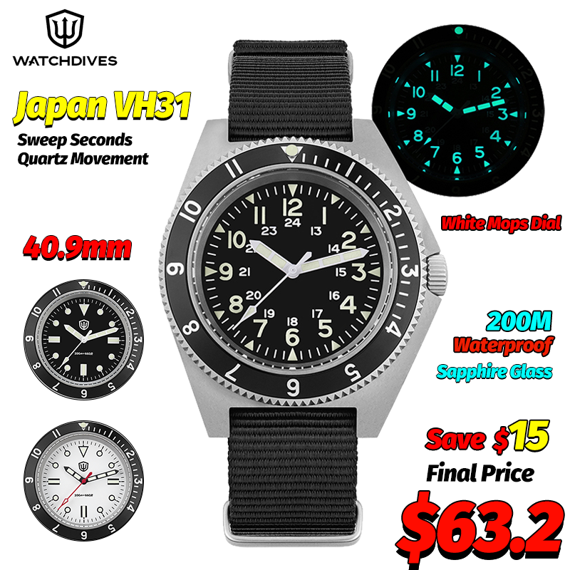 Men Accessories Jewelry - Watchdives WD1972 쿼츠 시계 사파이어 빛나는