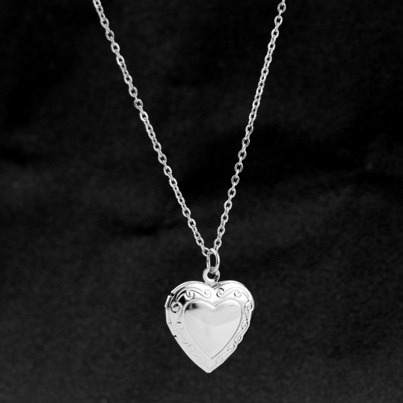 Men Accessories Locket - 남녀공용 러브 하트 로켓 펜던트 목걸이,