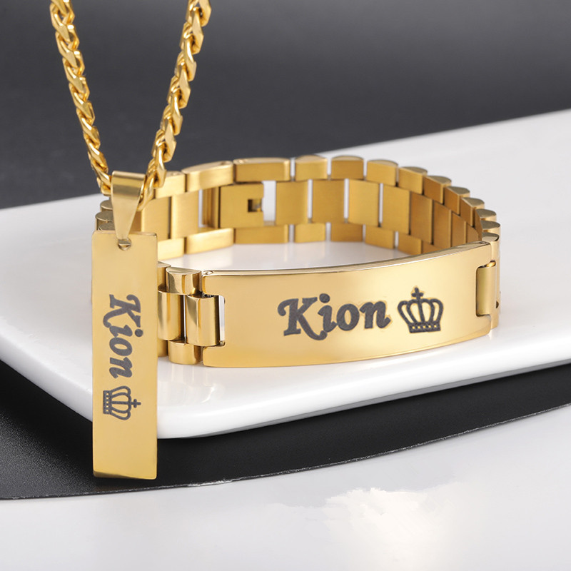 Men Accessories Wrist - 사용자 정의 남자 이름 목걸이 큰