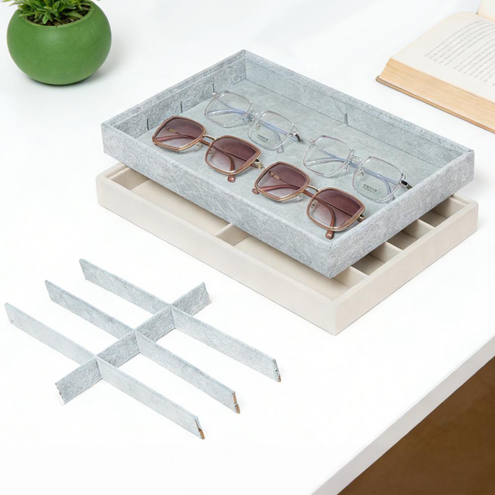Men'S Accessories Organizer Tray - 8칸 벨벳 안경 홀더 보관함 스택형