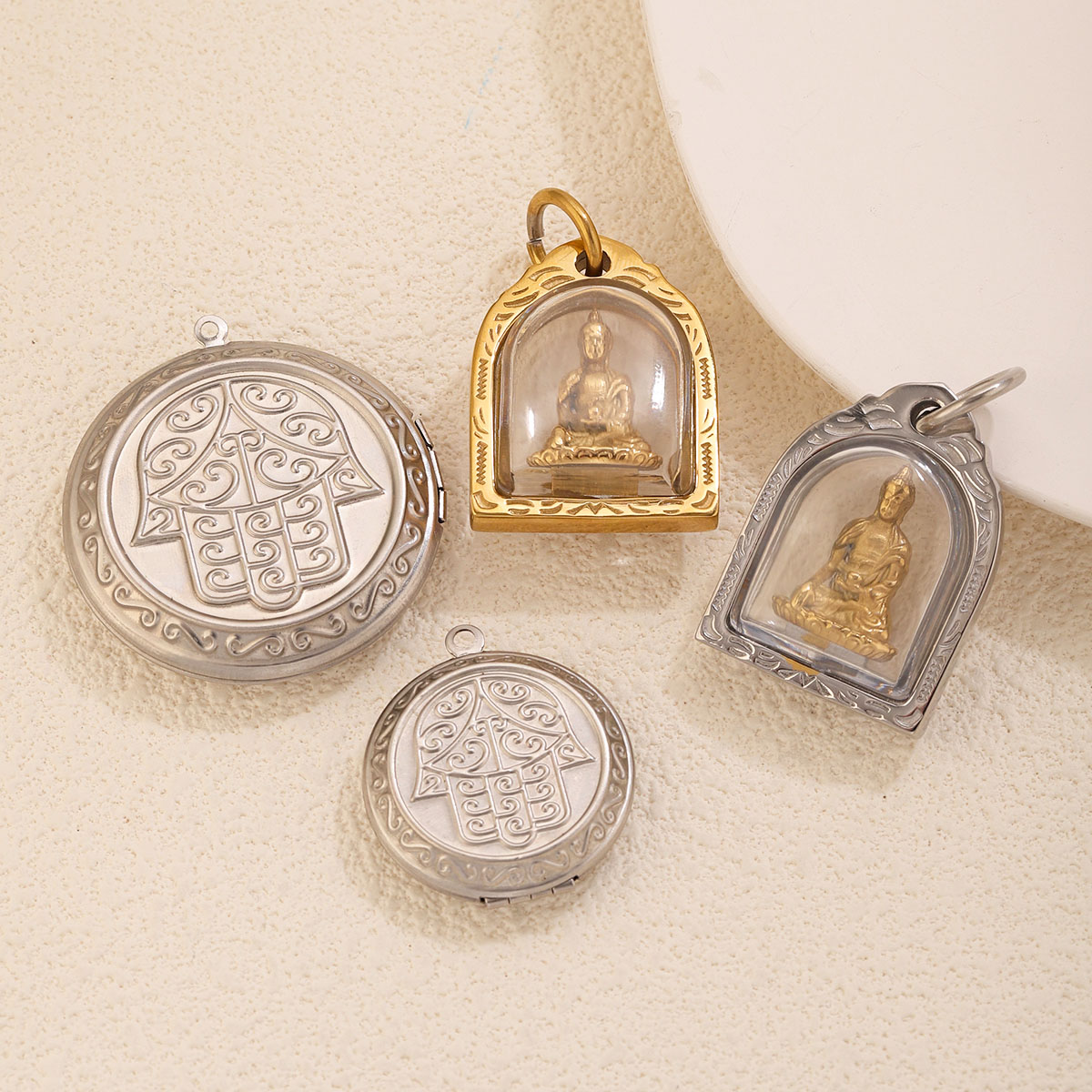 1/2pcs 사진 프레임 참 18K 스테인레스 스틸 로 - Men Accessories Locket 리뷰 및 가격