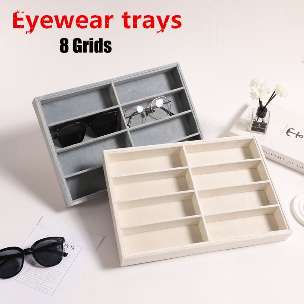 베이지 그레이 선글라스 정리함, 쌓을 수 있는 벨벳 안 - Men'S Accessories Organizer Tray 리뷰 및 가격