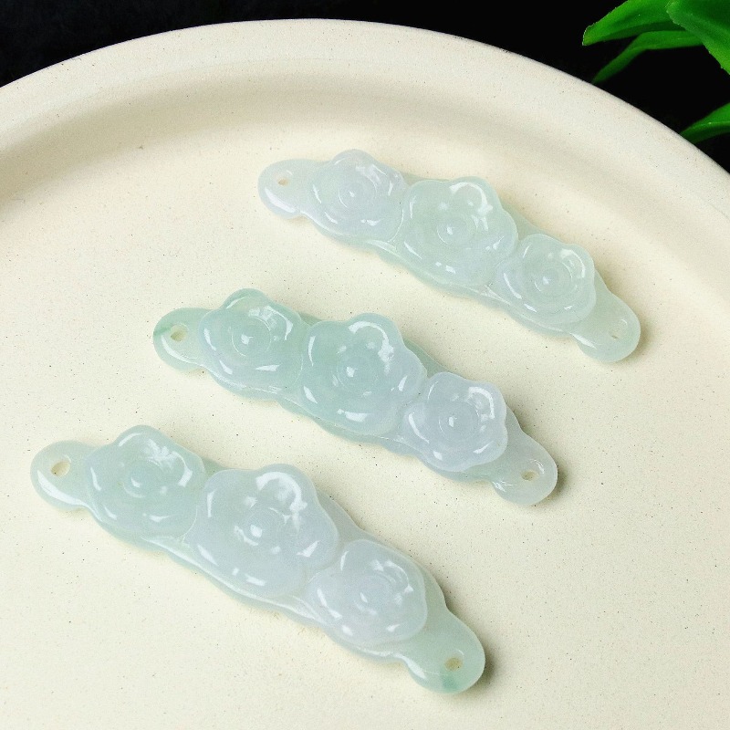 1pc 천연 경옥 에메랄드 꽃 핸드 카드 DIY 액세서 - Men Accessories Jewelry 리뷰 및 가격