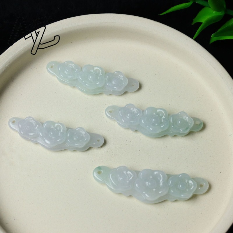 1pc 천연 경옥 에메랄드 꽃 핸드 카드 DIY 액세서 - Men Accessories Jewelry 리뷰 및 가격