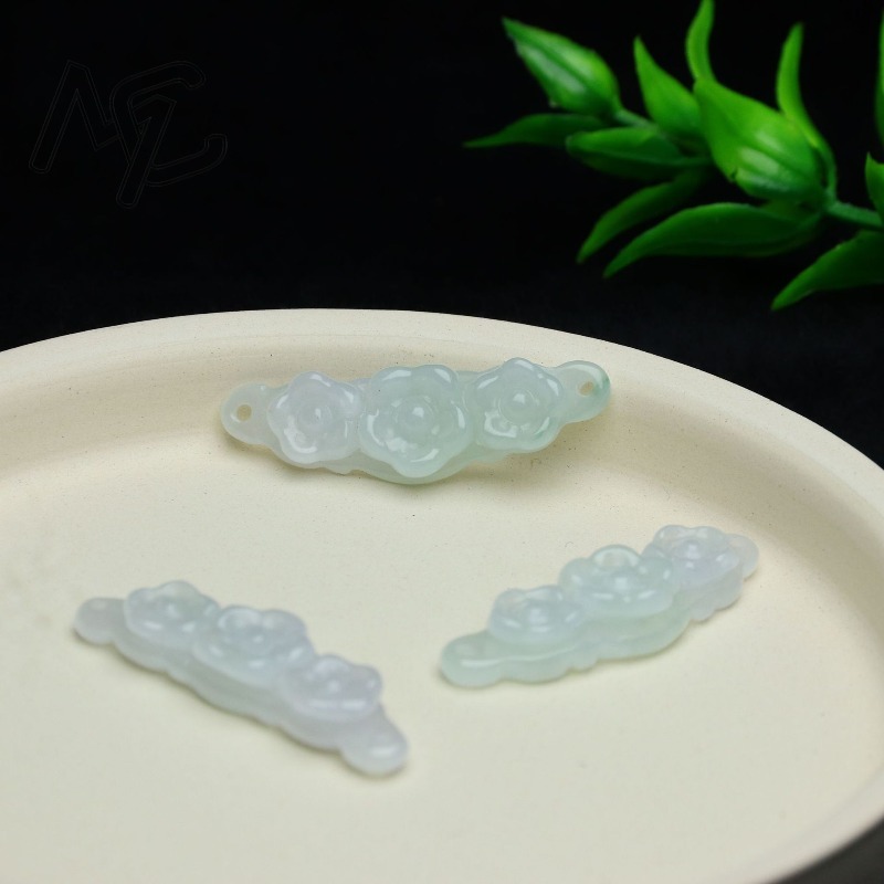 1pc 천연 경옥 에메랄드 꽃 핸드 카드 DIY 액세서 - Men Accessories Jewelry 리뷰 및 가격