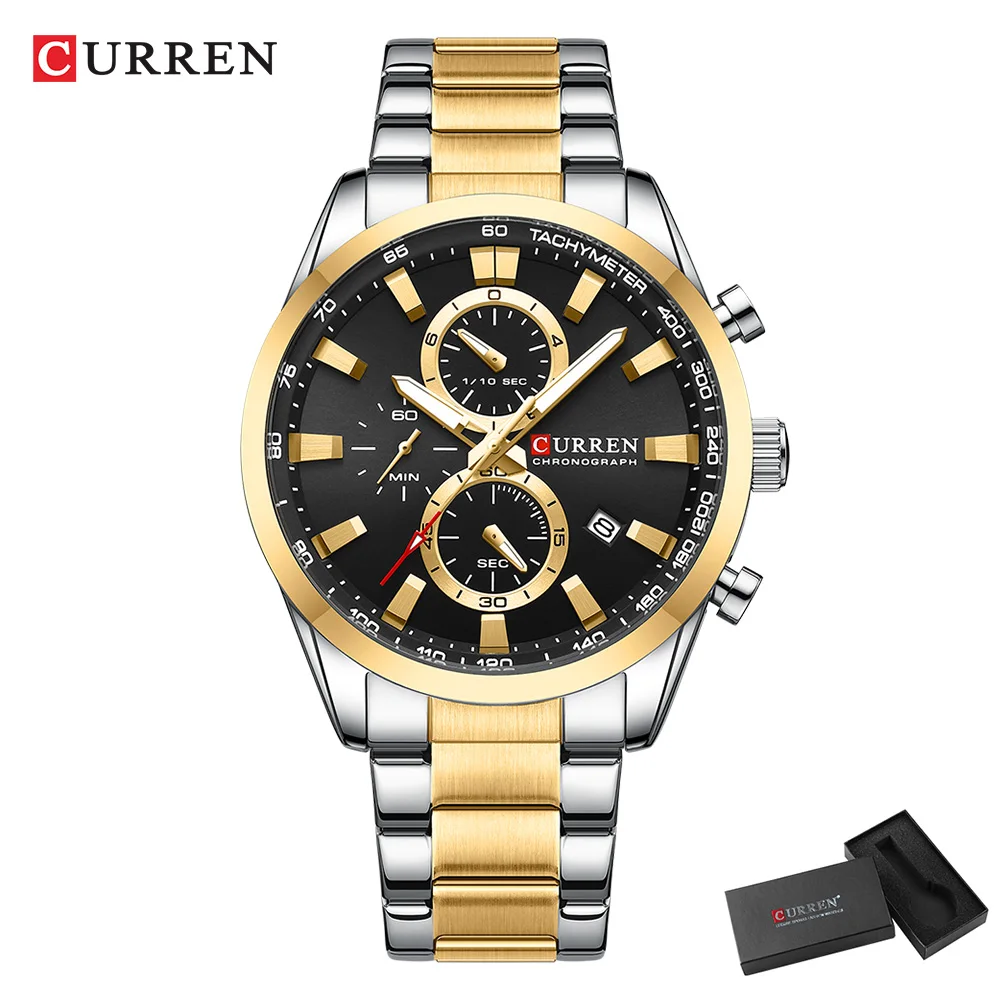 CURREN 캐주얼 쿼츠 크로노 스포츠 시계 남성용 브 - Men Accessories Jewelry 리뷰 및 가격