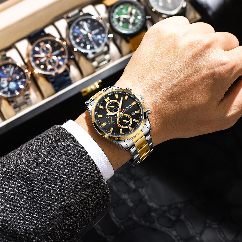 CURREN 캐주얼 쿼츠 크로노 스포츠 시계 남성용 브 - Men Accessories Jewelry 리뷰 및 가격