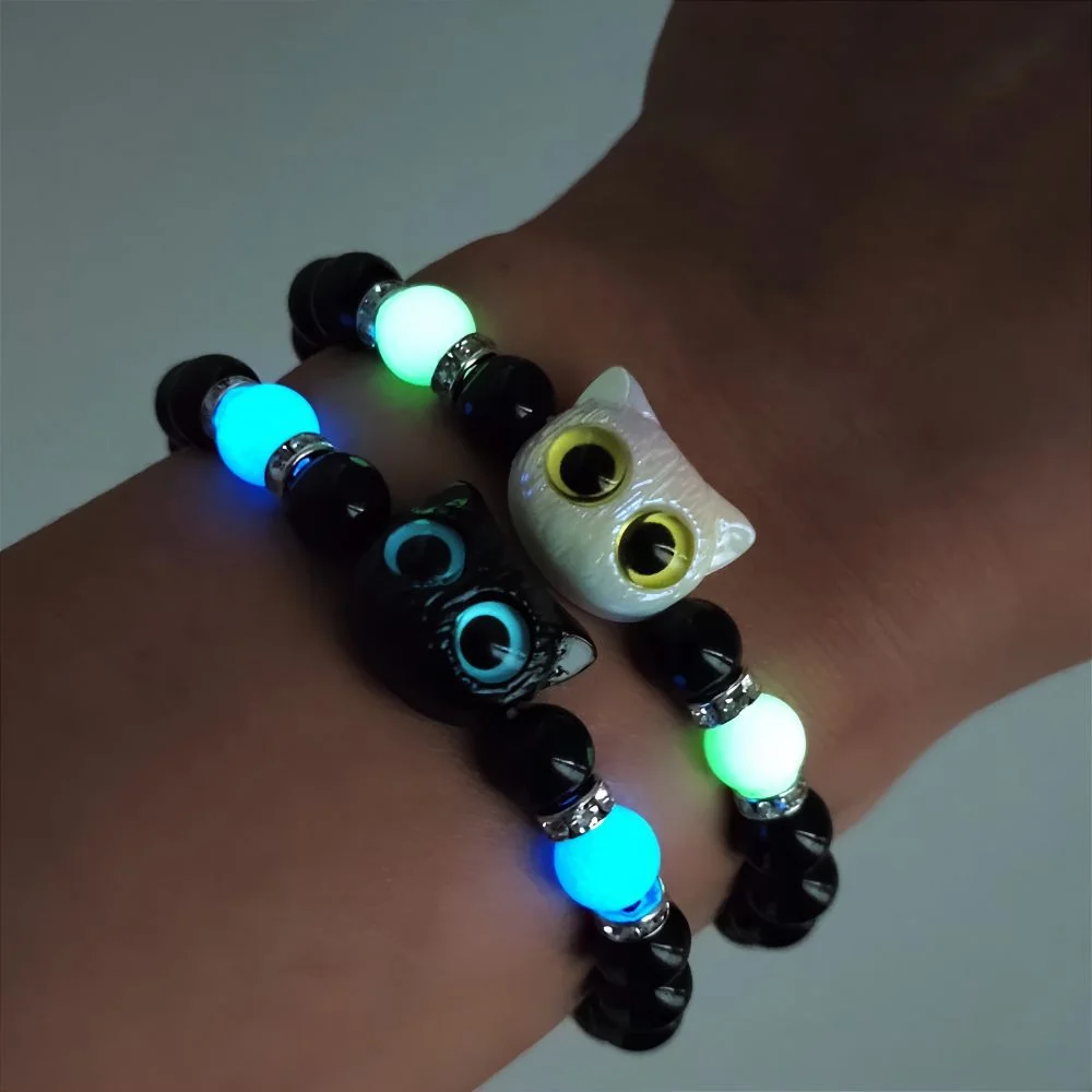 빛나는 커플 팔찌 목걸이 (여성용, 남성용) 고양이 블 - Men Accessories Wrist 리뷰 및 가격