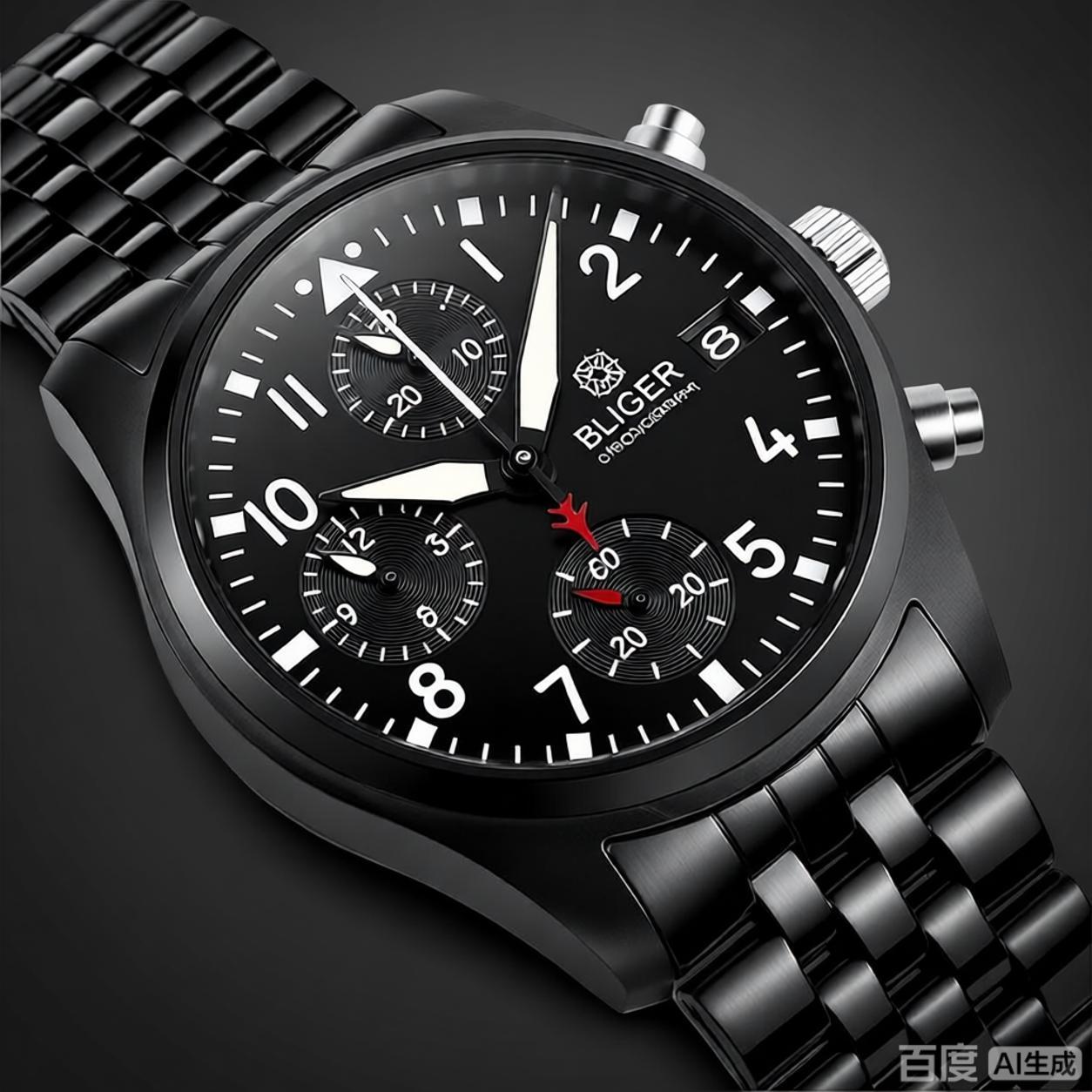 BLIGER 풀 블랙 브러시드 38mm VK67 쿼츠  - Men Accessories Jewelry 리뷰 및 가격