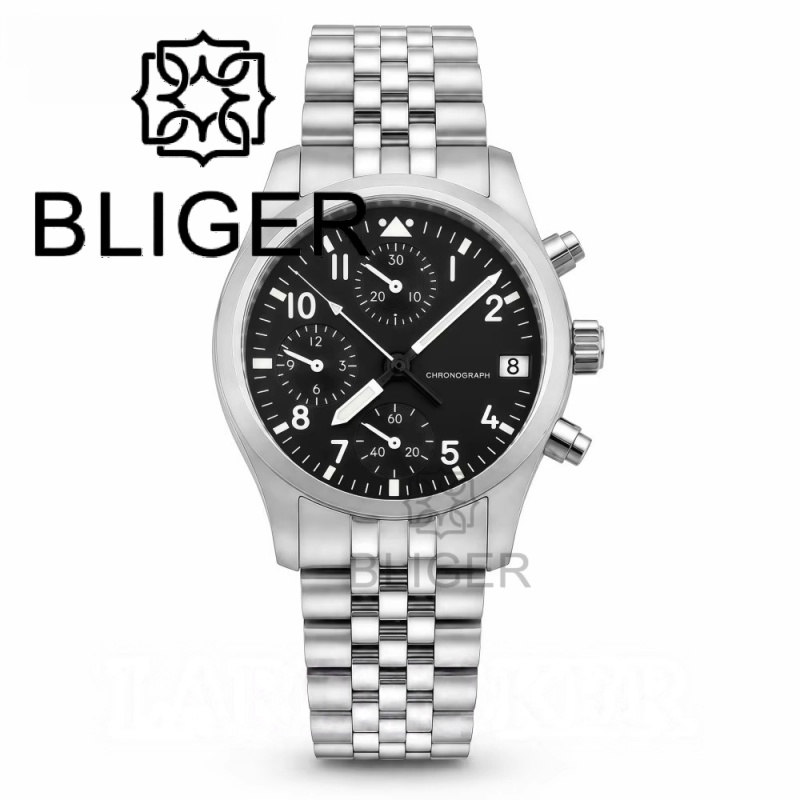 BLIGER 풀 블랙 브러시드 38mm VK67 쿼츠  - Men Accessories Jewelry 리뷰 및 가격