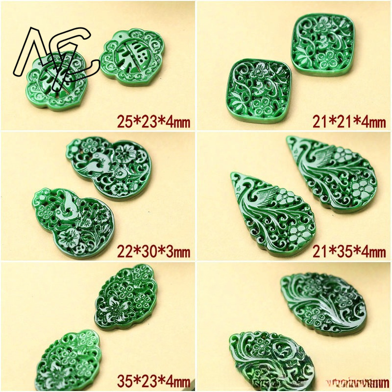2pcs DIY 천연 드라이 그린 에메랄드 할로우 아웃 - Men Accessories Jewelry 리뷰 및 가격