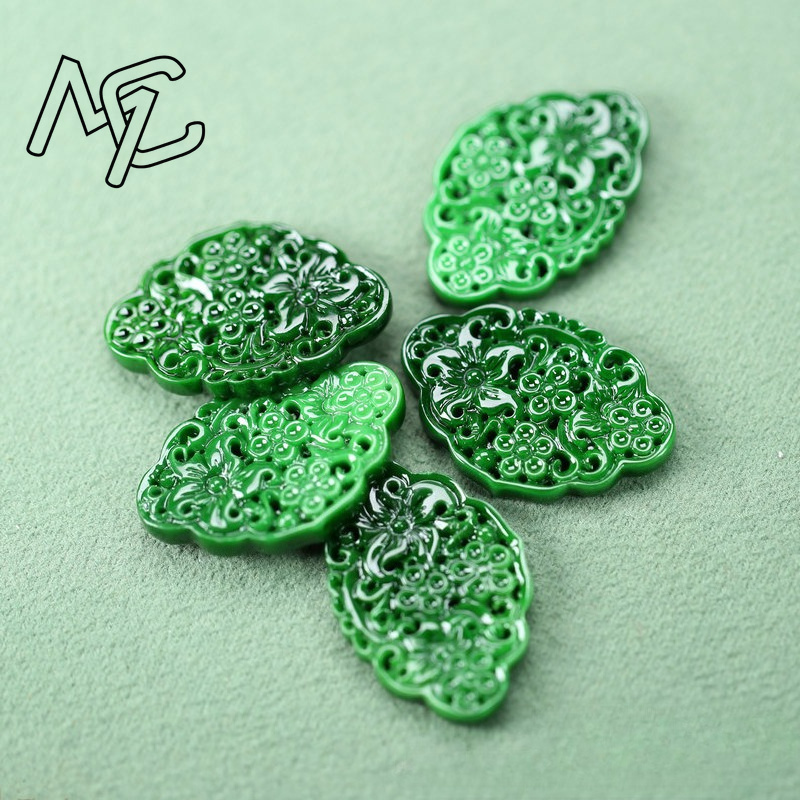 2pcs DIY 천연 드라이 그린 에메랄드 할로우 아웃 - Men Accessories Jewelry 리뷰 및 가격