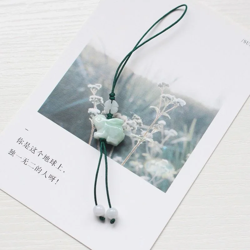 사용자 정의 천연 에메랄드 중국어 토끼 DIY 전화 체 - Men Accessories Wrist 리뷰 및 가격