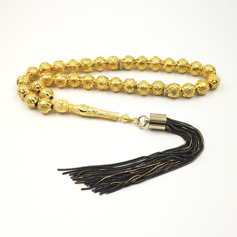황금 Tasbih 전문 misbaha 저장소 33 구슬 - Men Accessories Store 리뷰 및 가격